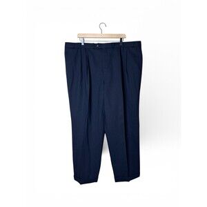 VTG Polo University Ralph Lauren Men’s 100% Wool Pants Navy Pleated Cuffed 46x29